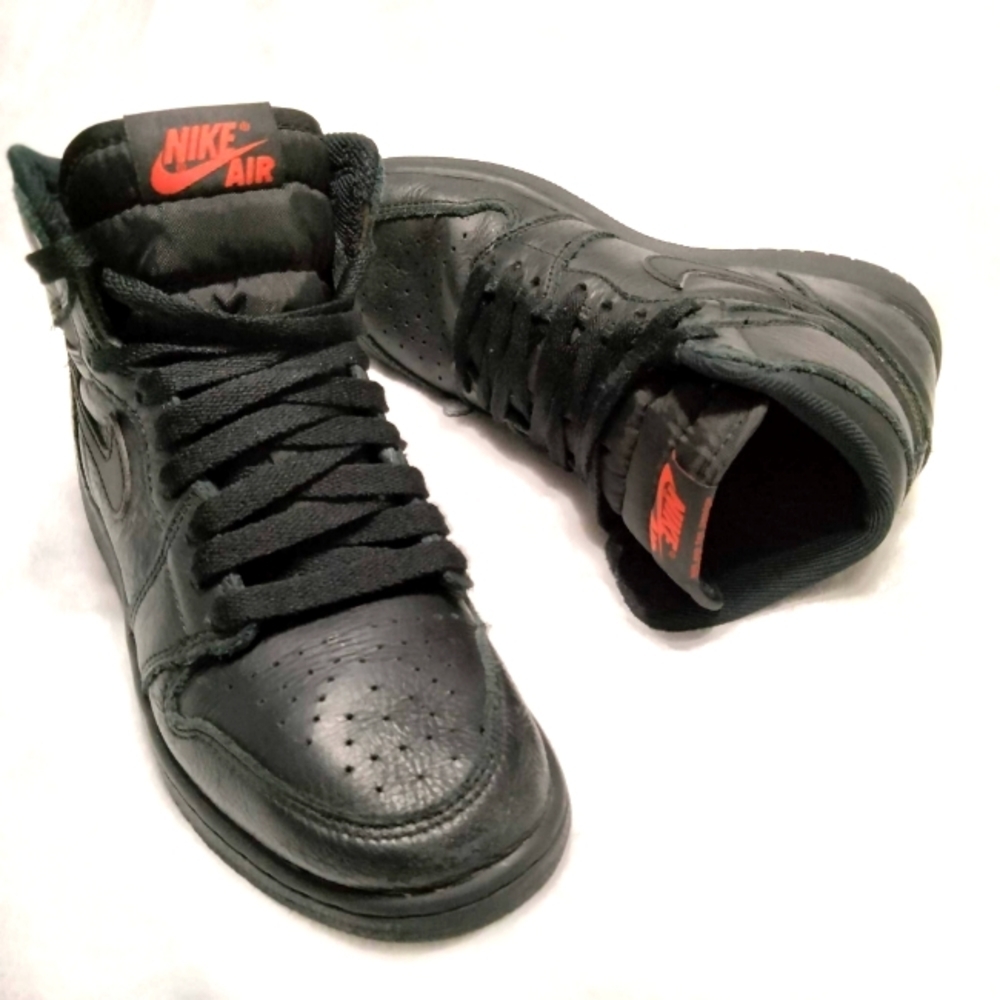 vtg nike air Jordan1 Retro children's sports shoes size 4 High Triple Black 2017